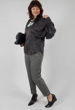 Aglaia Open Sleeve Top in Anthracite