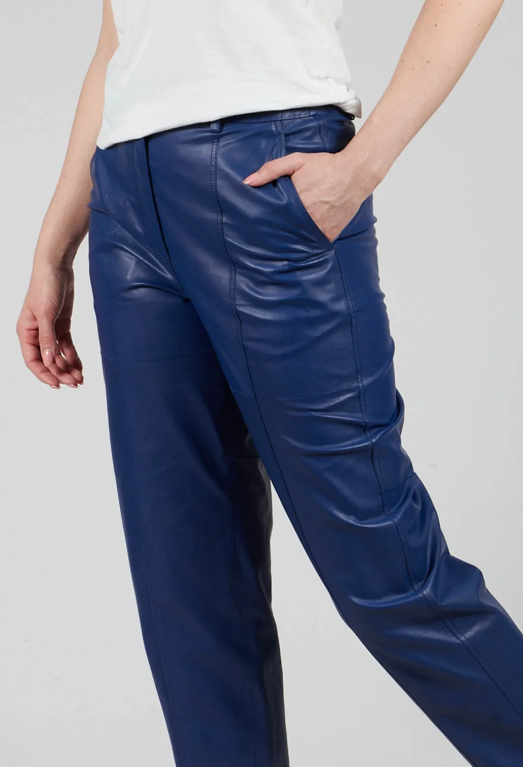Ago Leather Trouser In Ink
