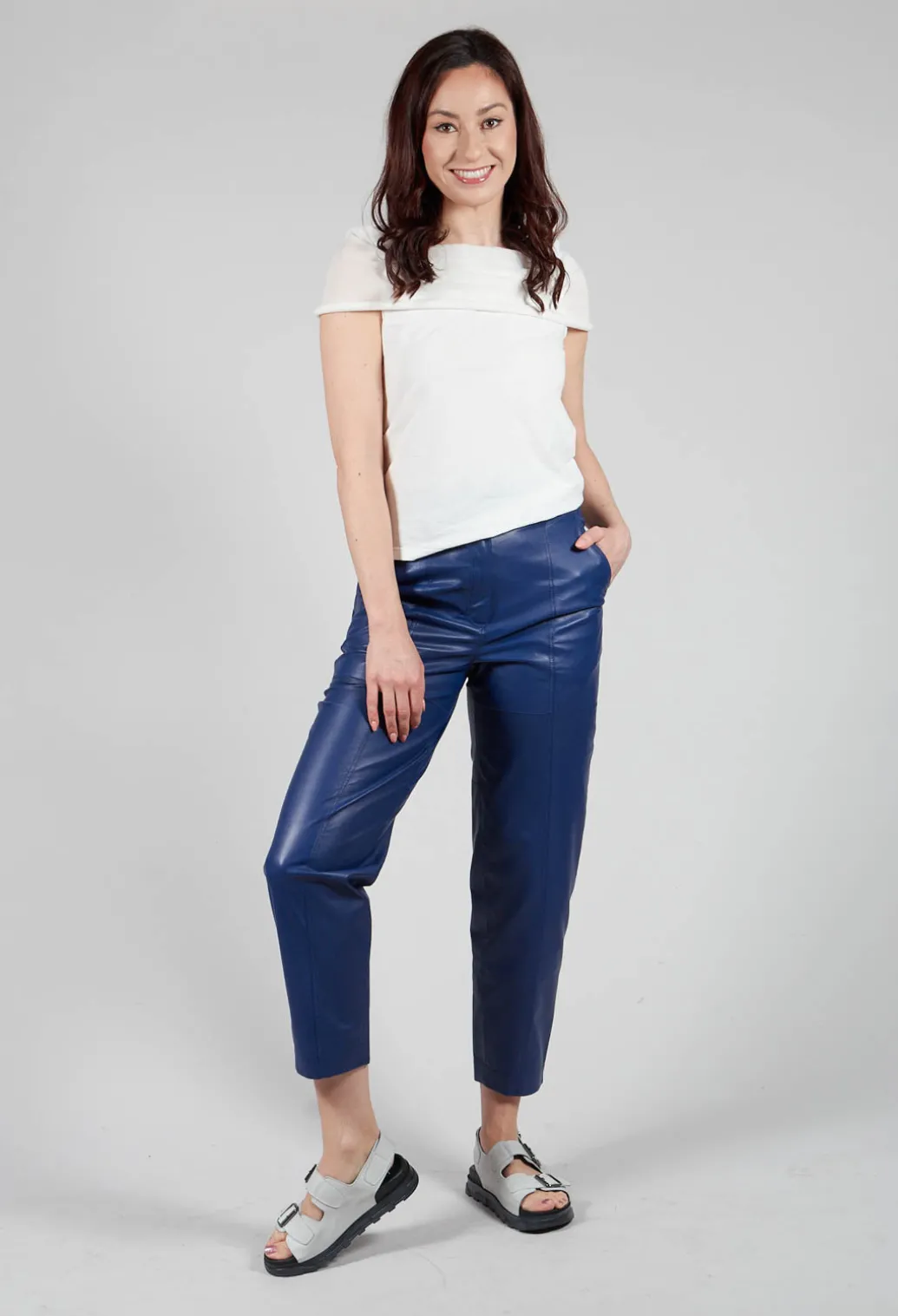 Ago Leather Trouser In Ink