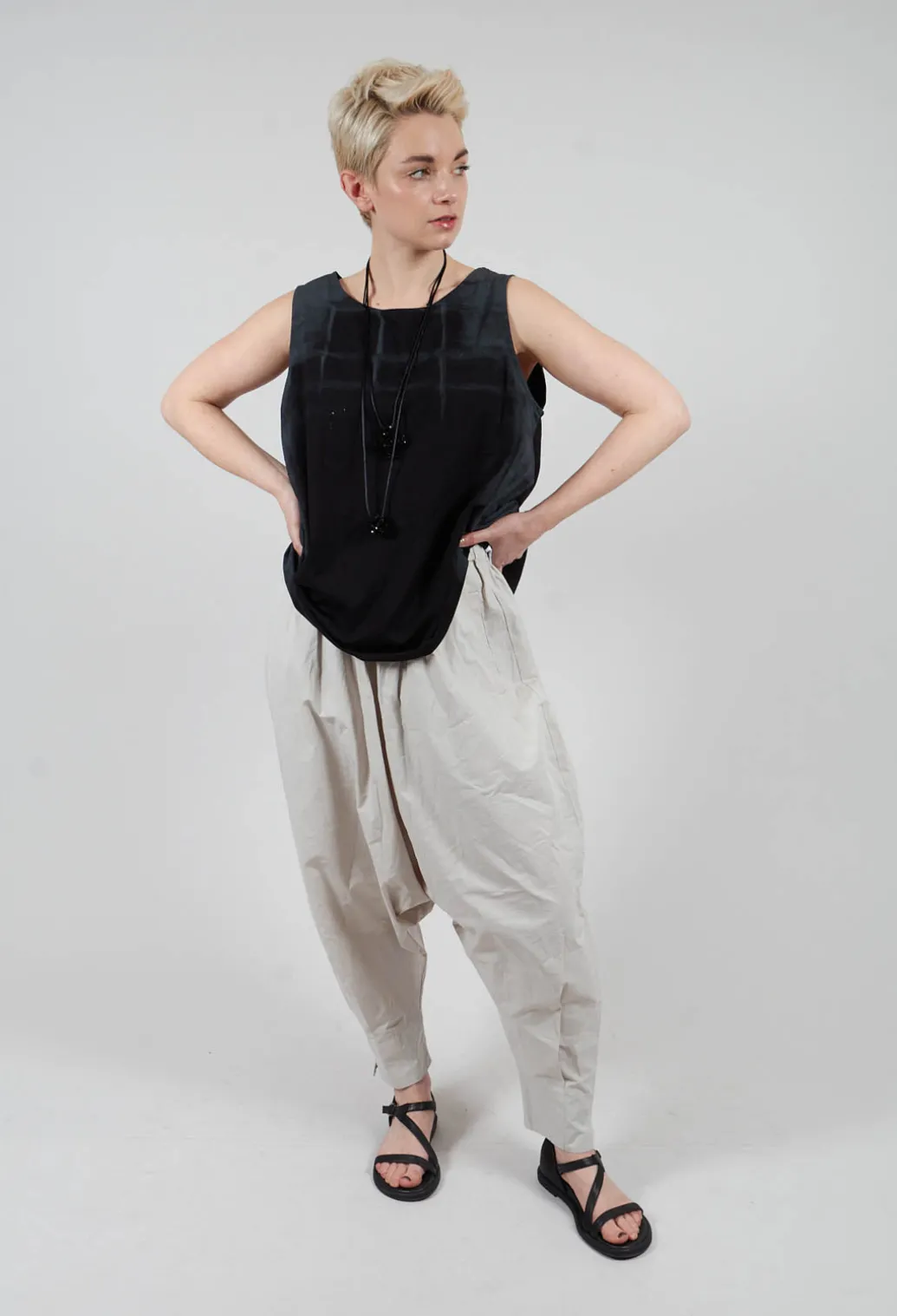 A-Line Top in Black Print