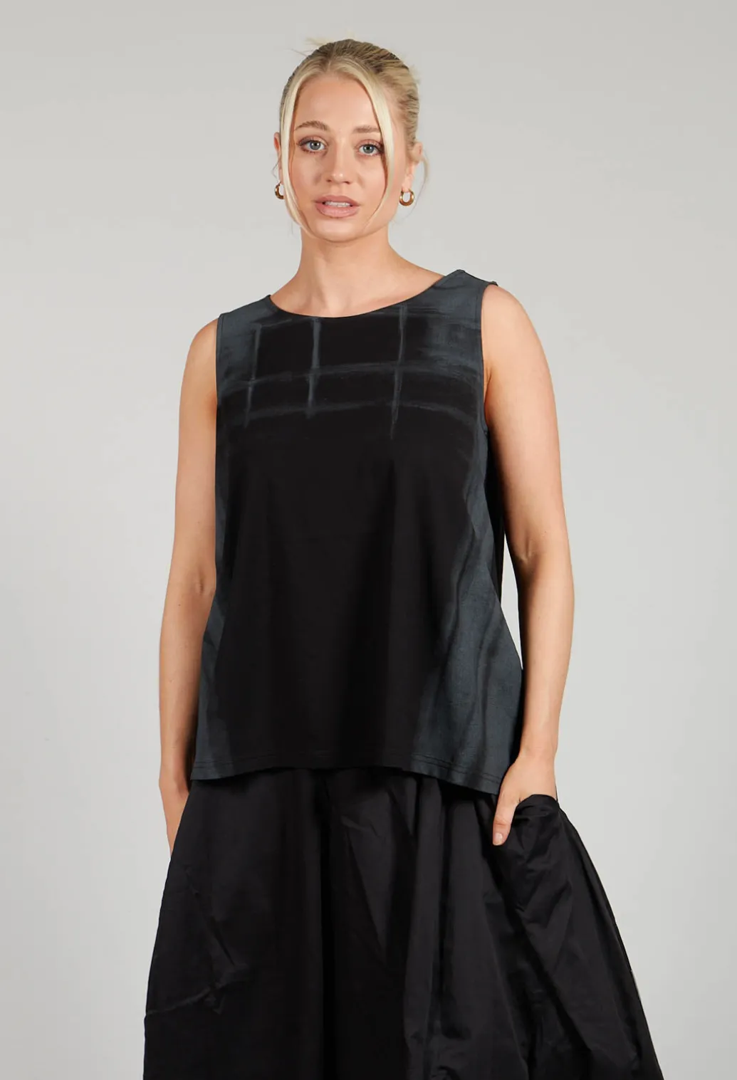 A-Line Top in Black Print