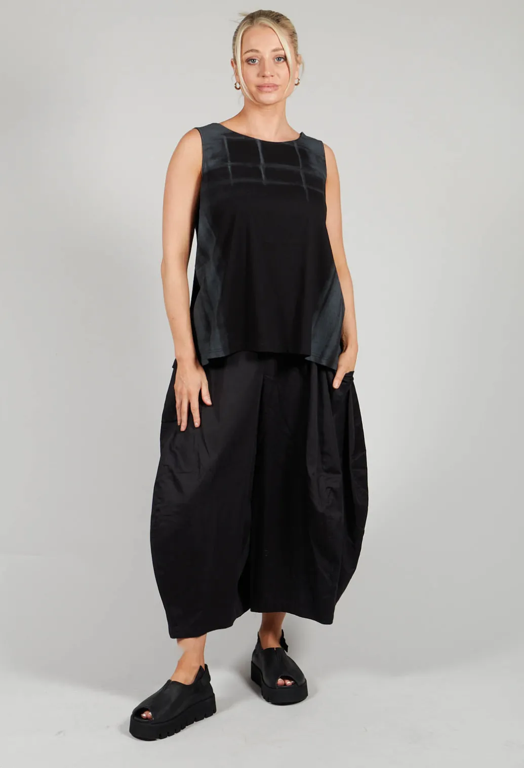 A-Line Top in Black Print