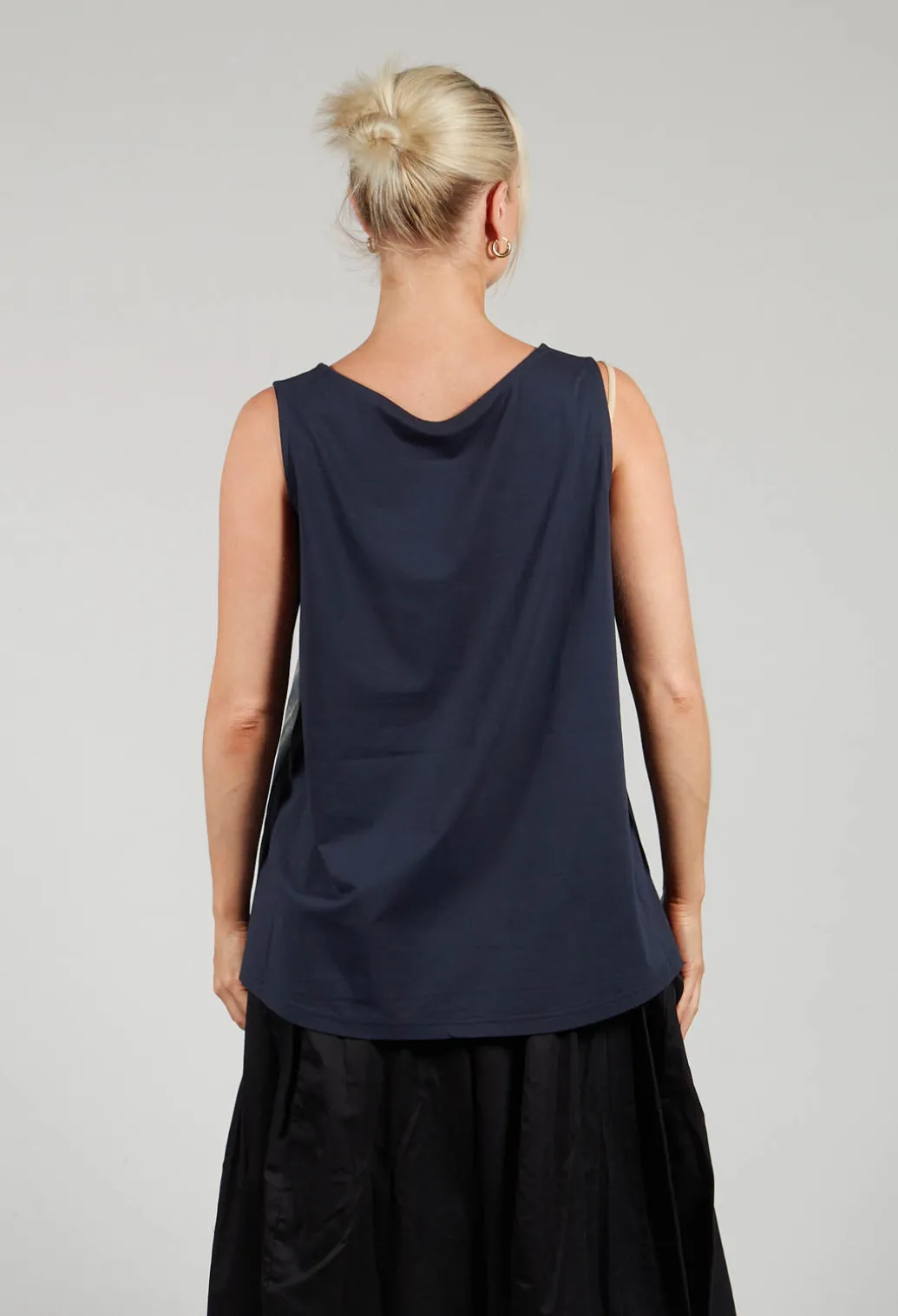 A-Line Top in Navy Print