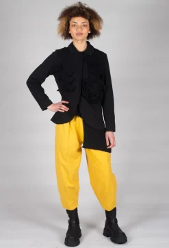 Asymmetric Jersey Top in Black