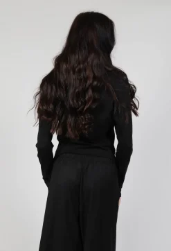 Asymmetric Strech Fleece in Black