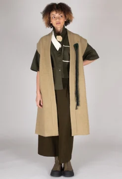 Asymmetrical Cropped Shirt in Olive