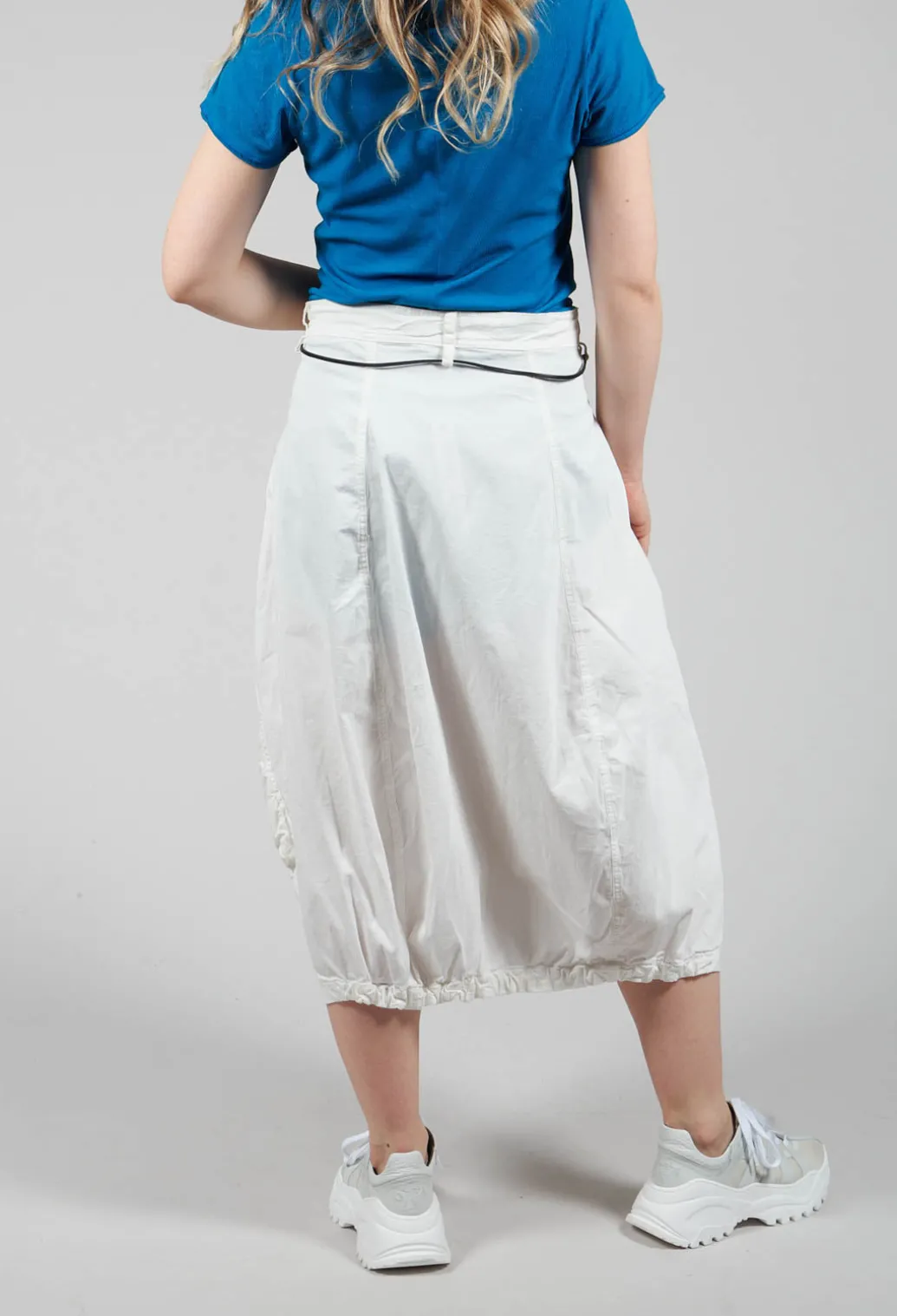 Balloon Style Skirt with Drawstring in Star White