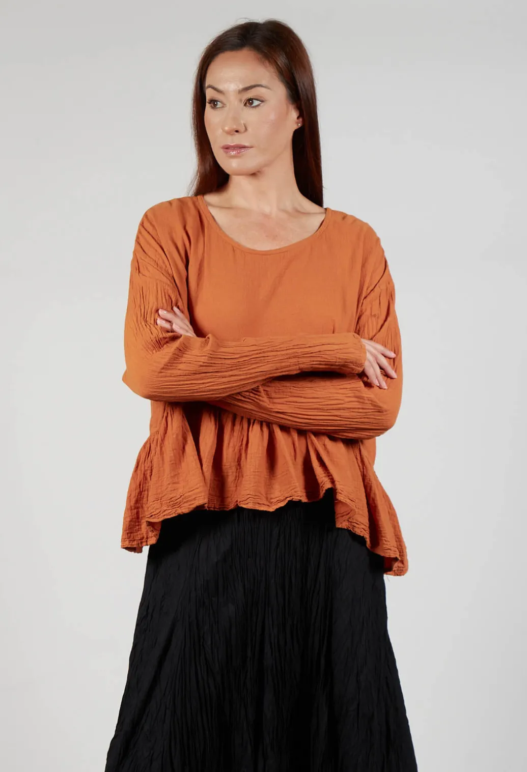 Bauchlos Shirt in Wurzel Orange