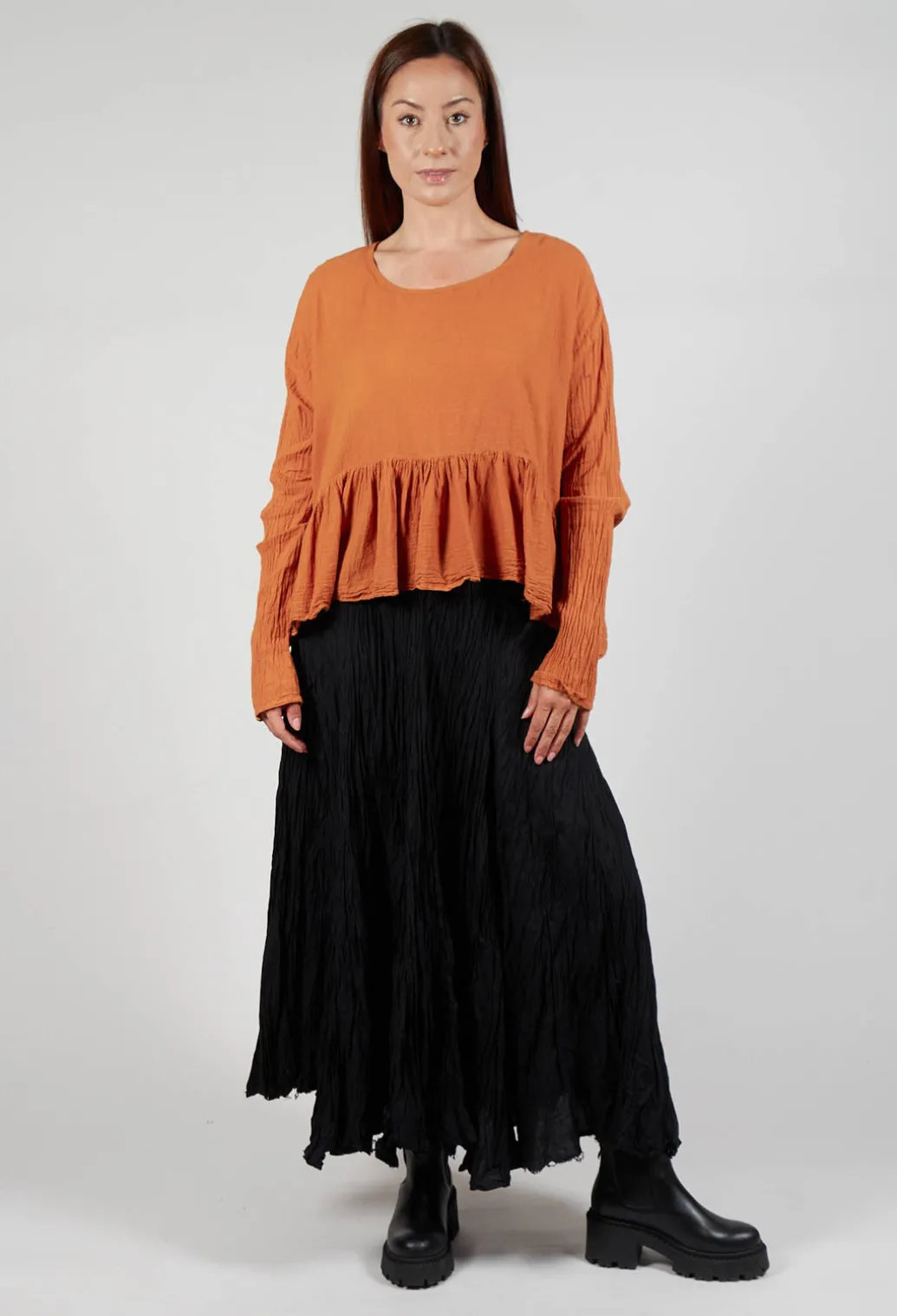 Bauchlos Shirt in Wurzel Orange