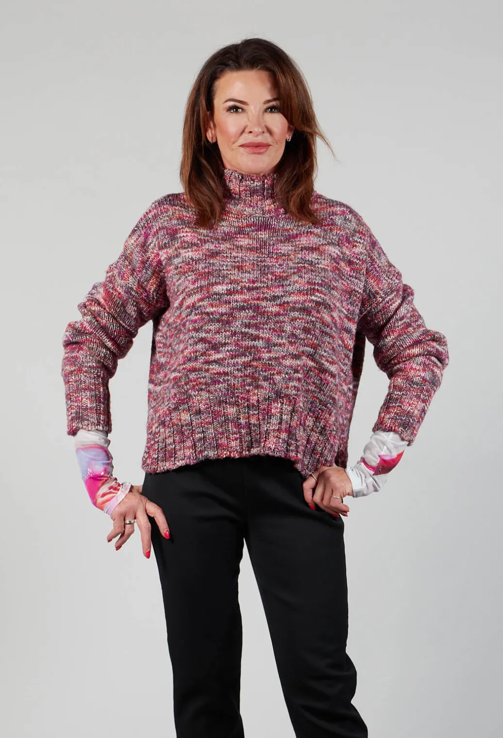 Begonia Tricot Knitted Jumper in Multicolour