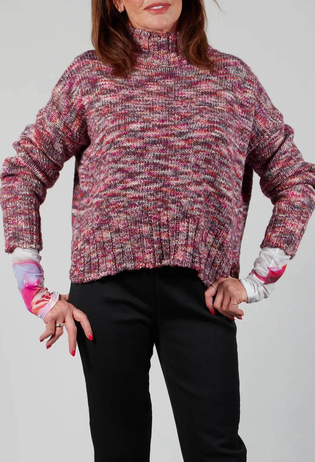 Begonia Tricot Knitted Jumper in Multicolour