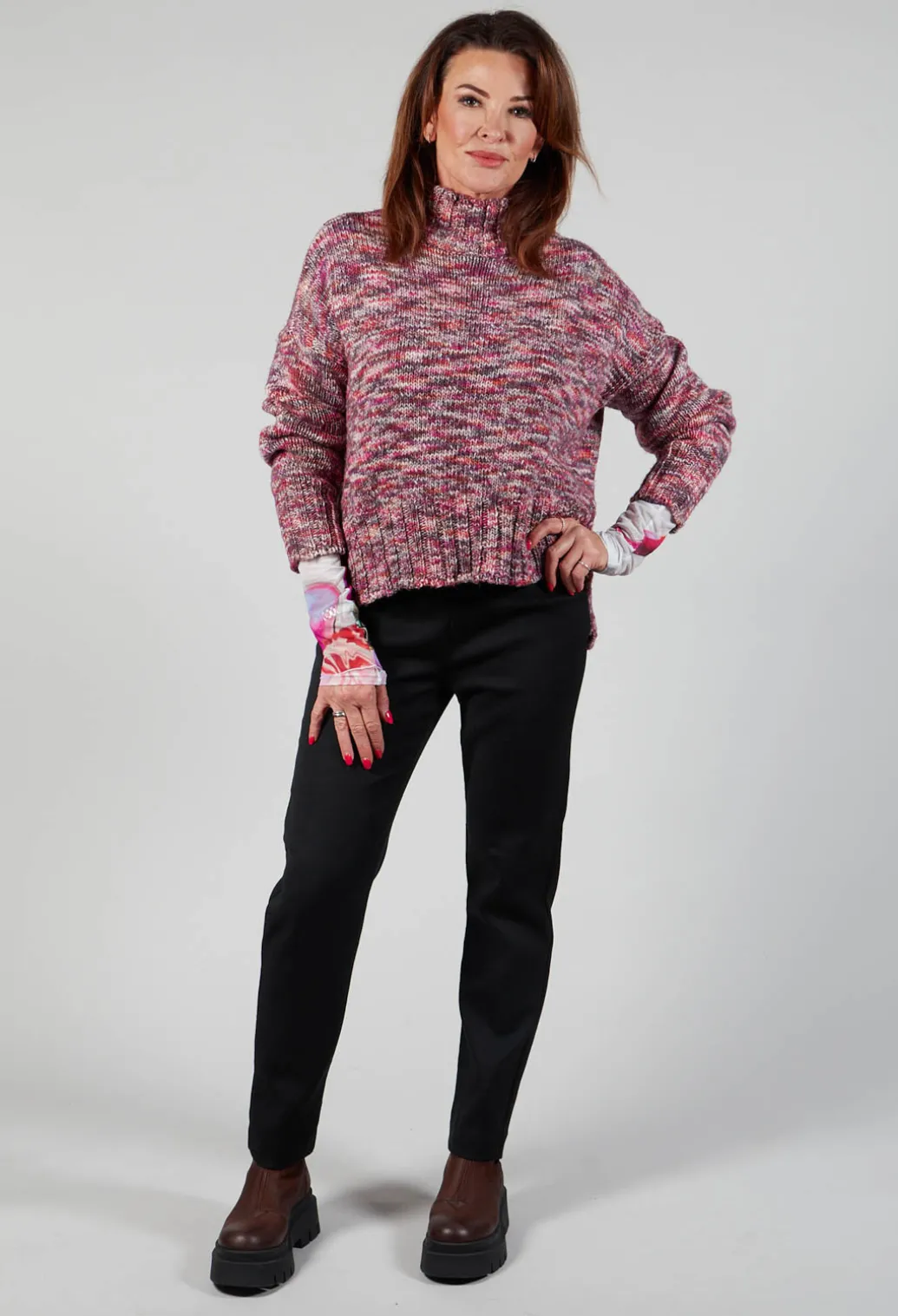 Begonia Tricot Knitted Jumper in Multicolour
