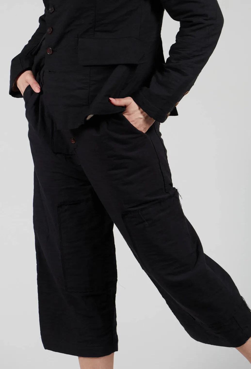 Bias Front Culottes in Black