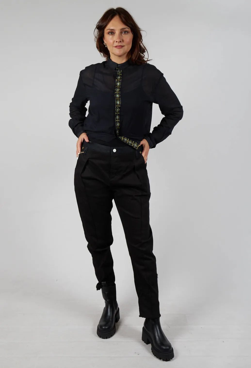 Black Jeans with Front Seams
