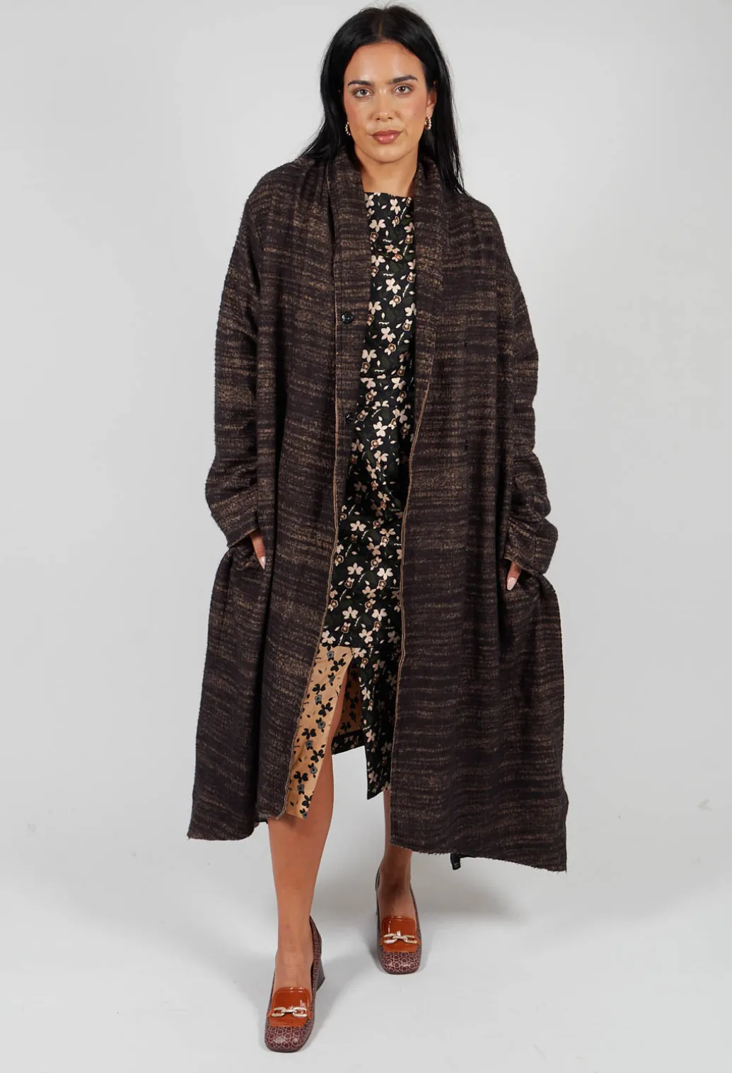 Bloom Coat in Black and Brown
