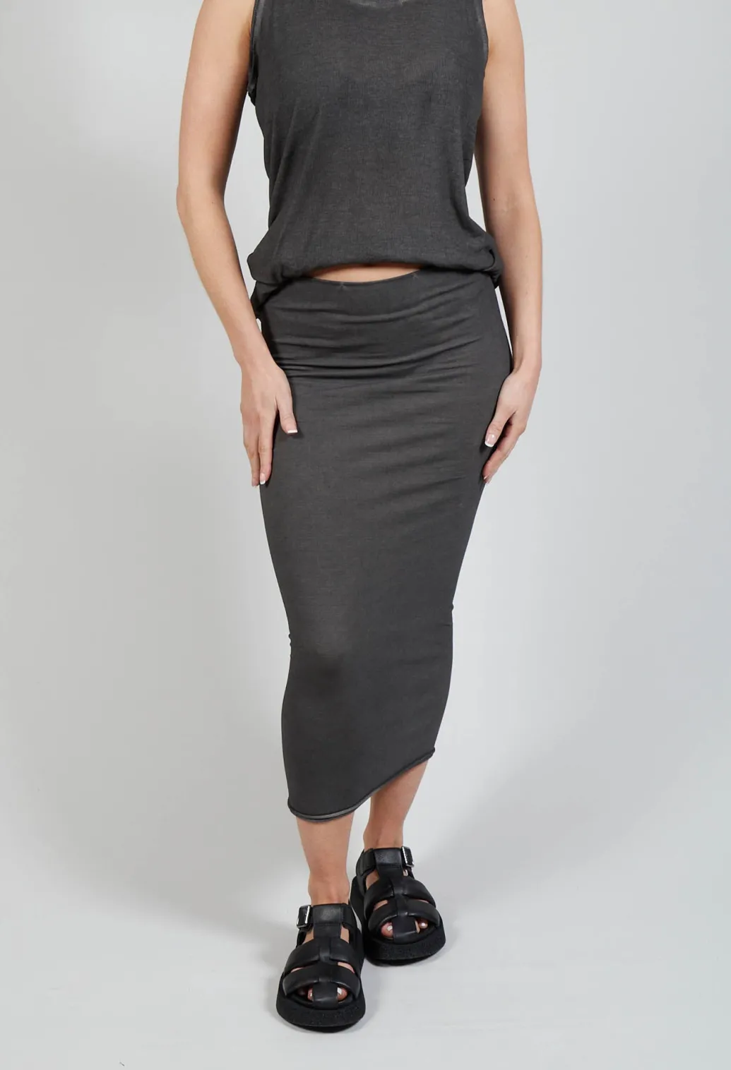 Bodycon Pencil Skirt in Coal Cloud