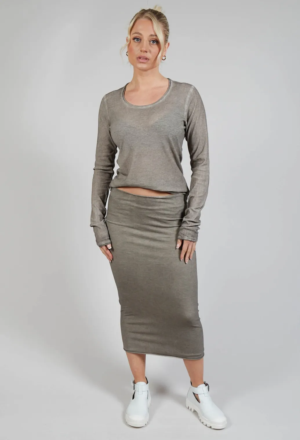 Bodycon Pencil Skirt in Hay Cloud