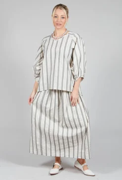 Bohemian Blouse in Black Stripe