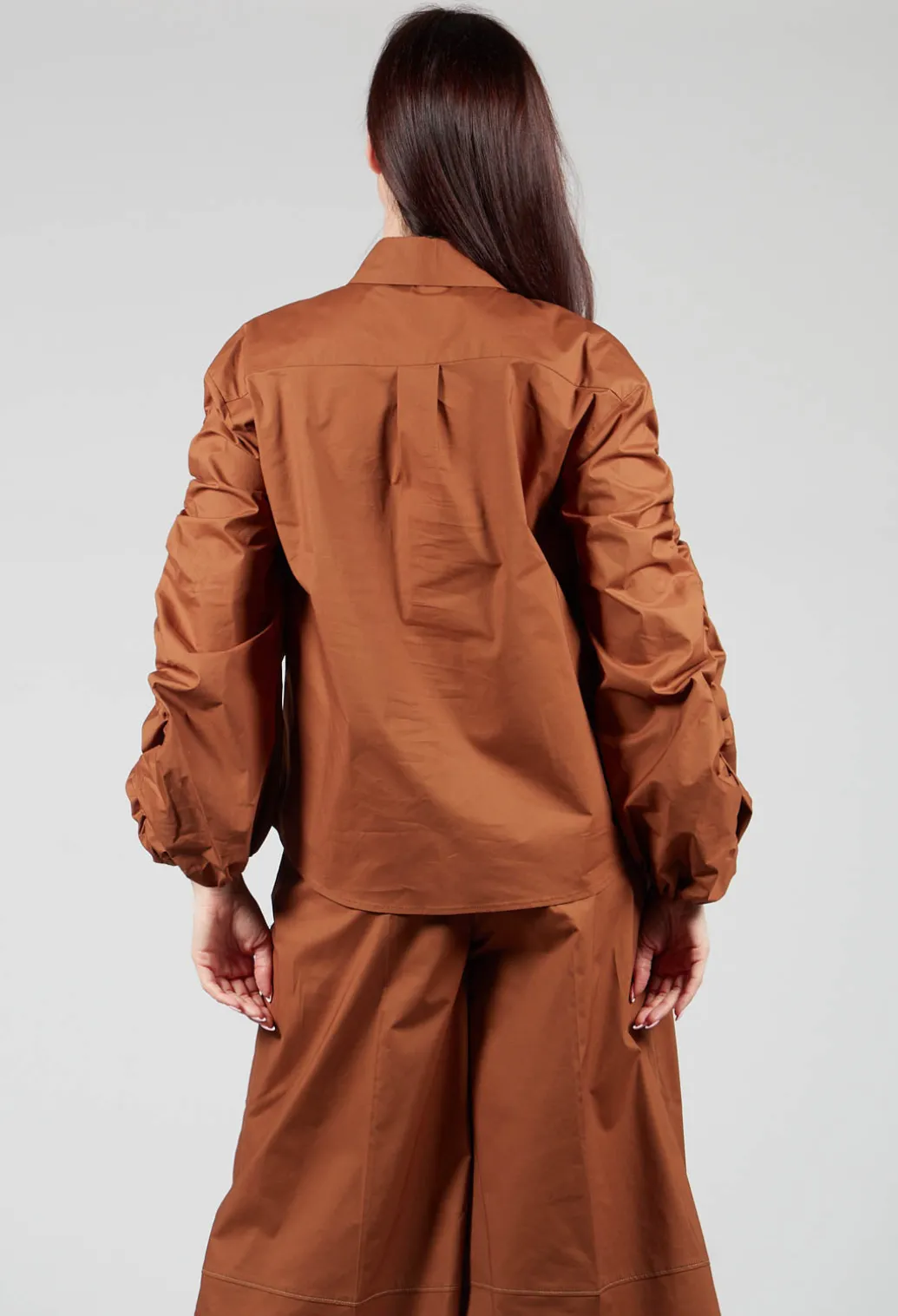 Bubble Sleeve Shirt in Tobacco