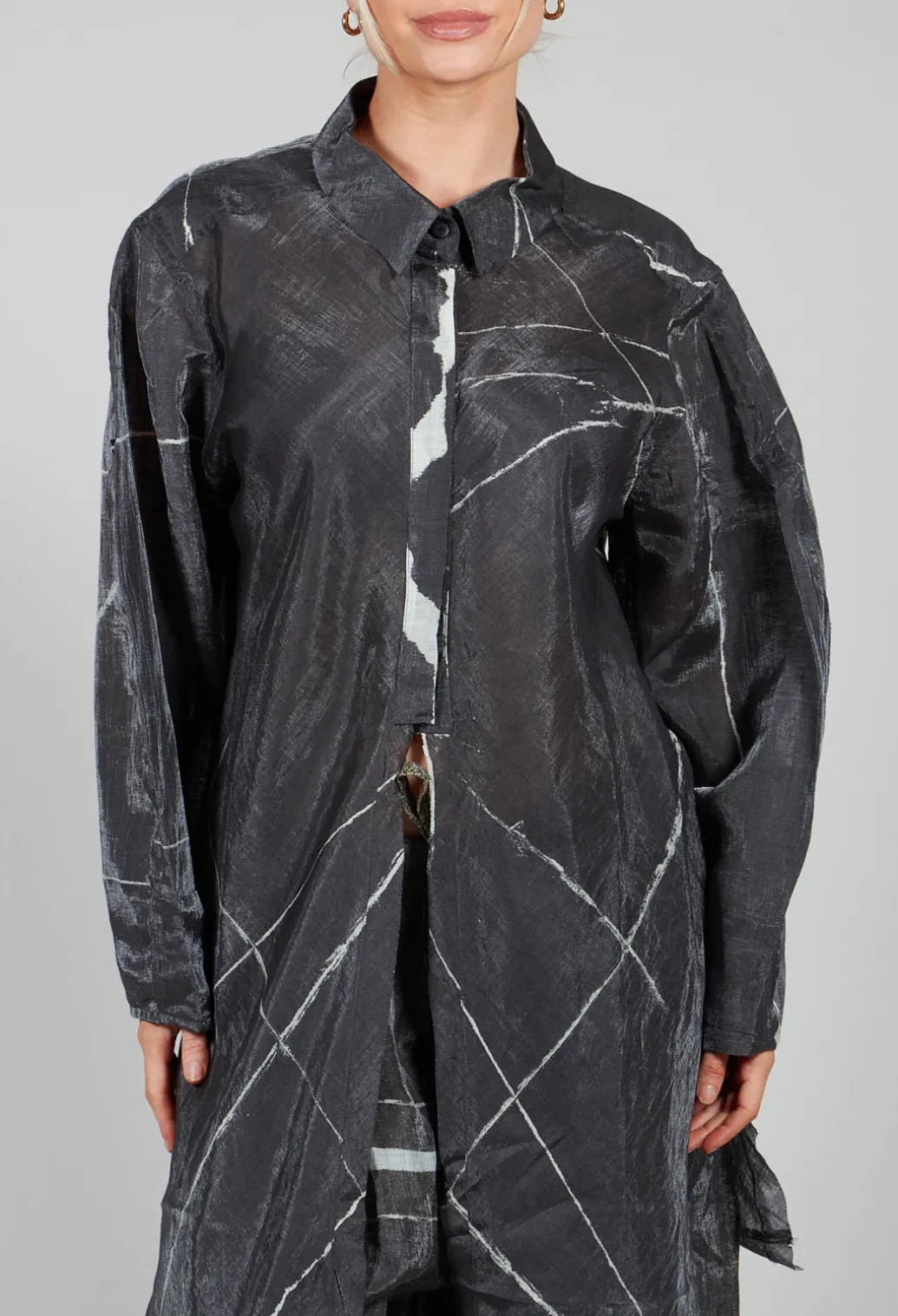 Buque Tunic in Off Black Banner