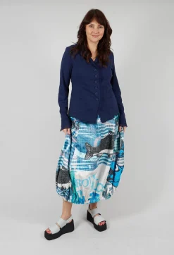 Button Through Jacket in Navy