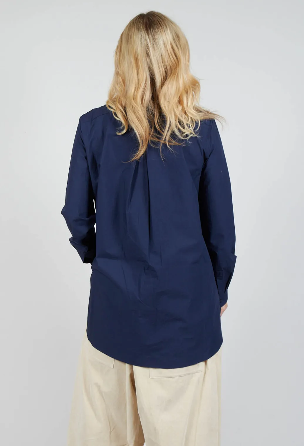 3/4 Button Up Shirt in Blue