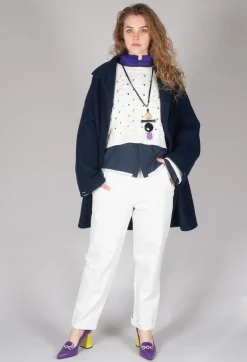 Cable Knit Cropped Sweater in Off White