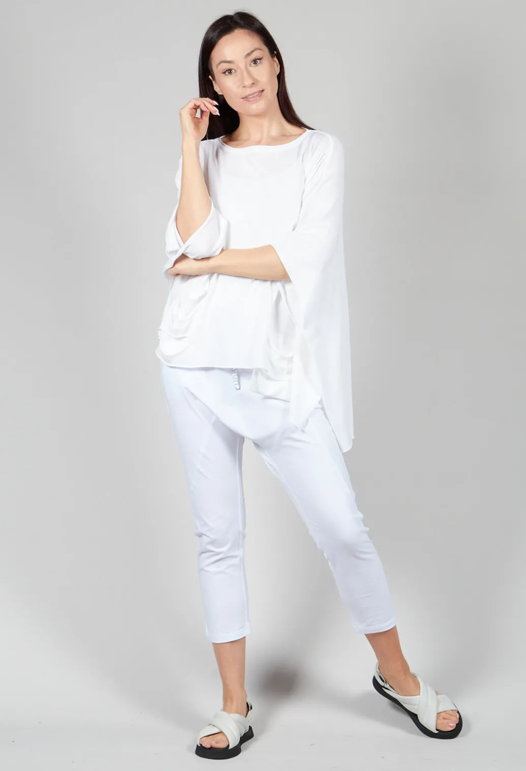 Cape Style Jumper in White