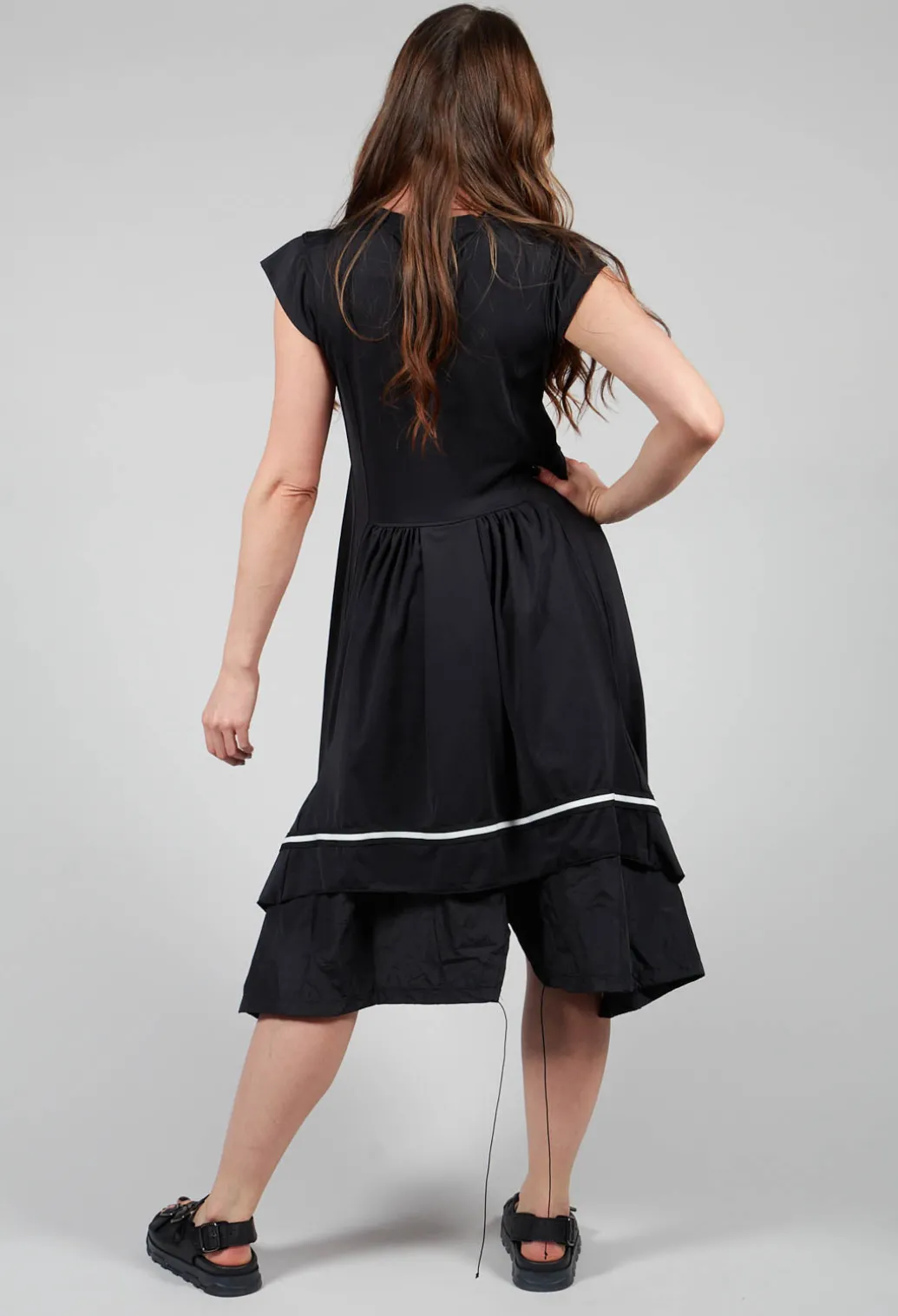 Capped Sleeve Dress in Black