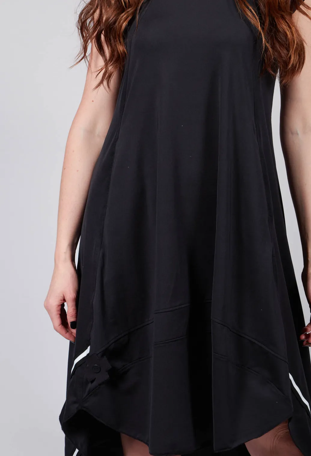 Capped Sleeve Dress in Black