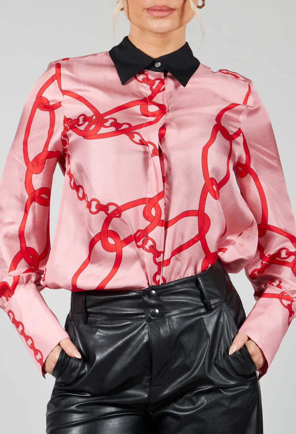 Chain Print Shirt in Pink