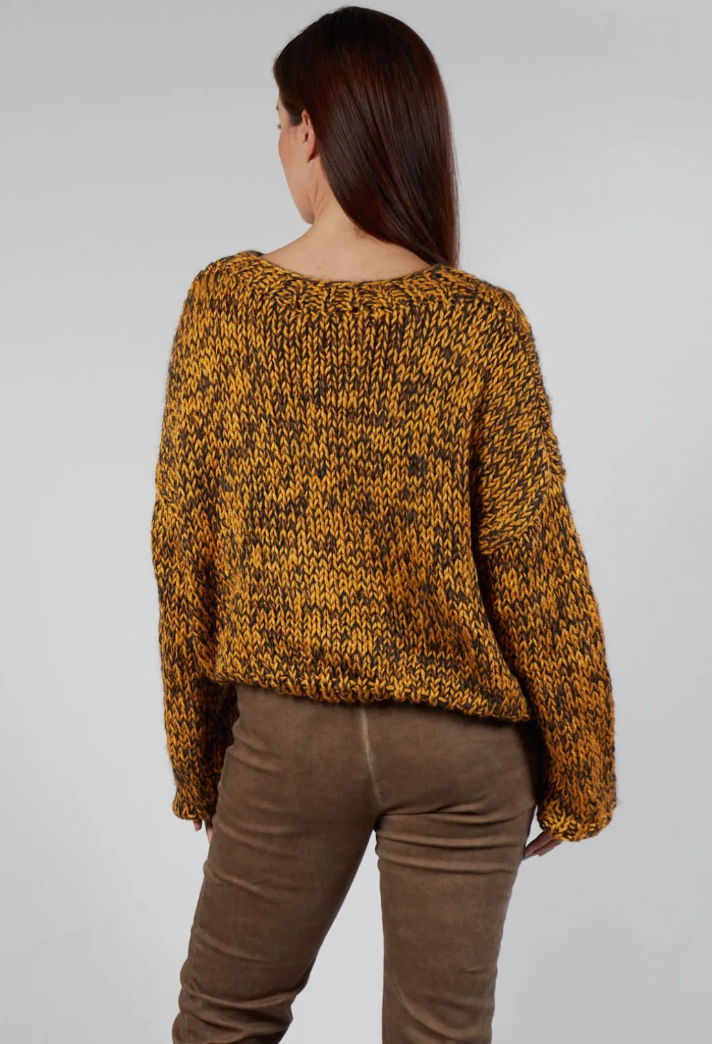 Chunky Knit Jumper in Orange Black