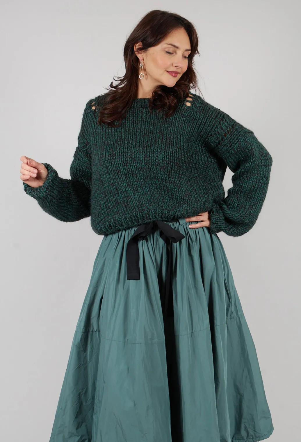 Chunky Knit Jumper in Original Green