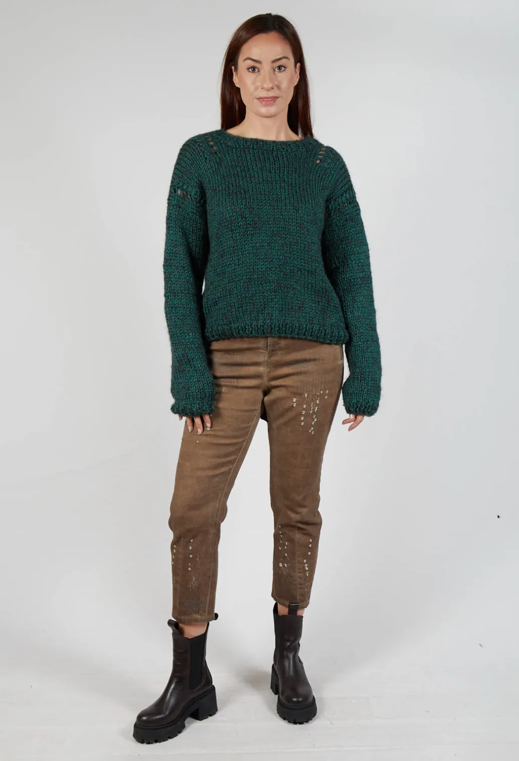 Chunky Knit Jumper in Original Green