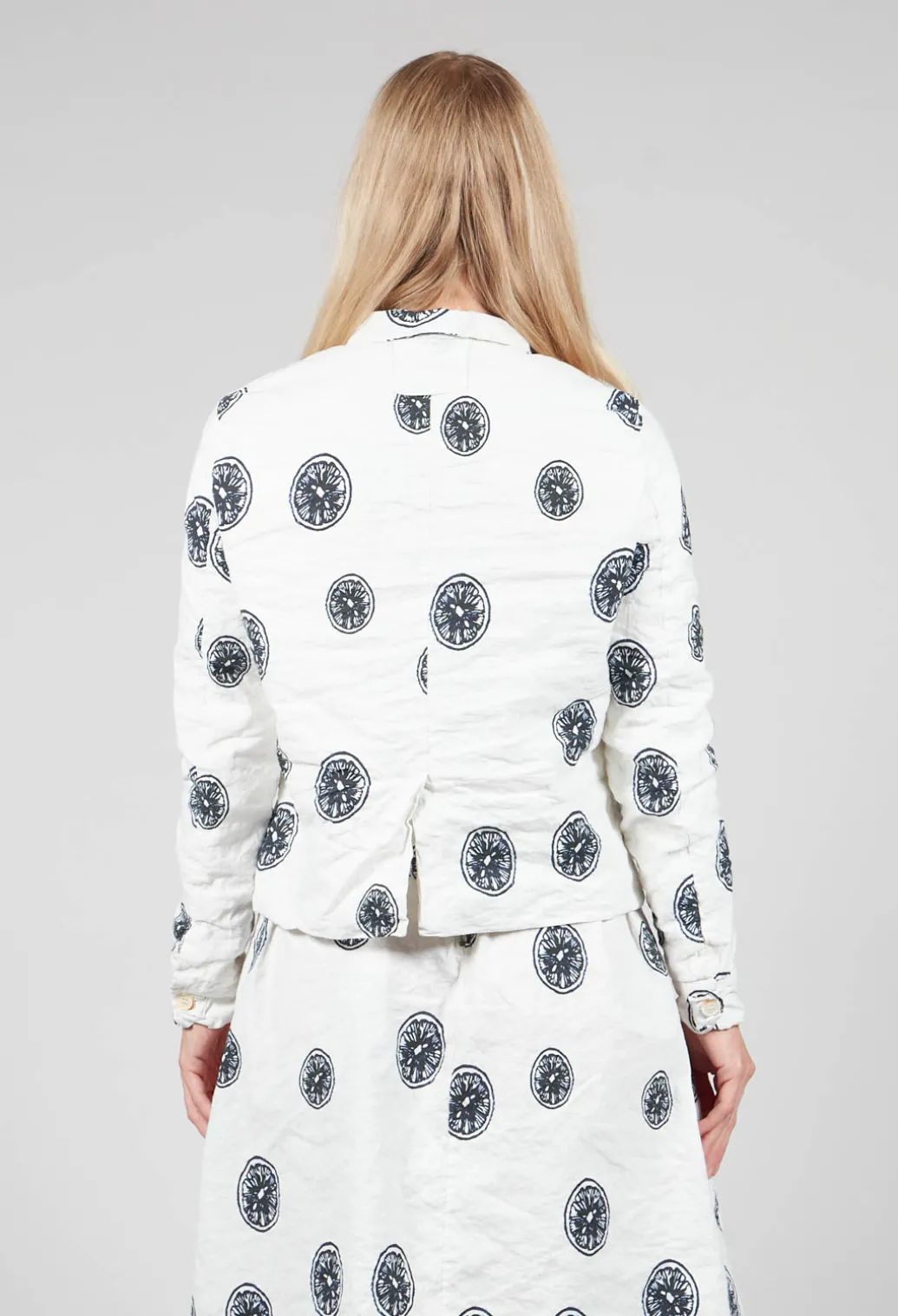 Citrus Print White Jacket