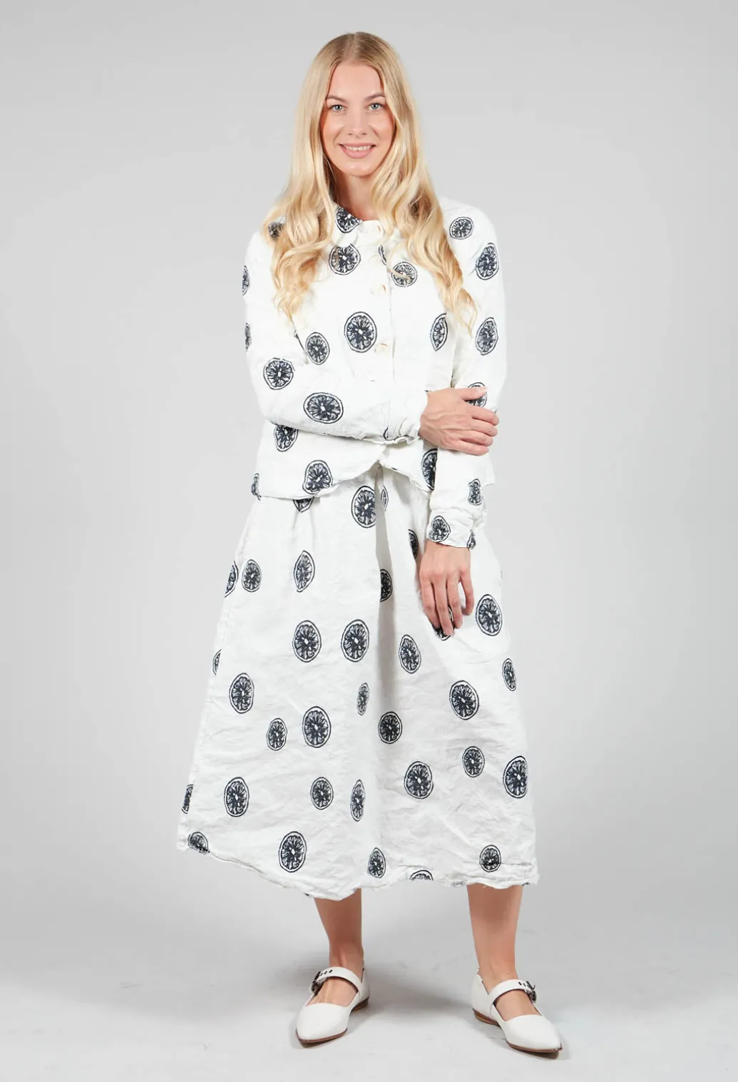 Citrus Print White Jacket