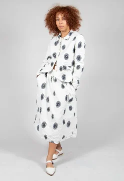 Citrus Print White Skirt