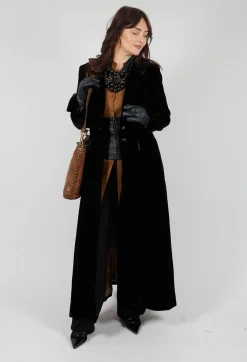 Classic Lux Velvet Coat in Black