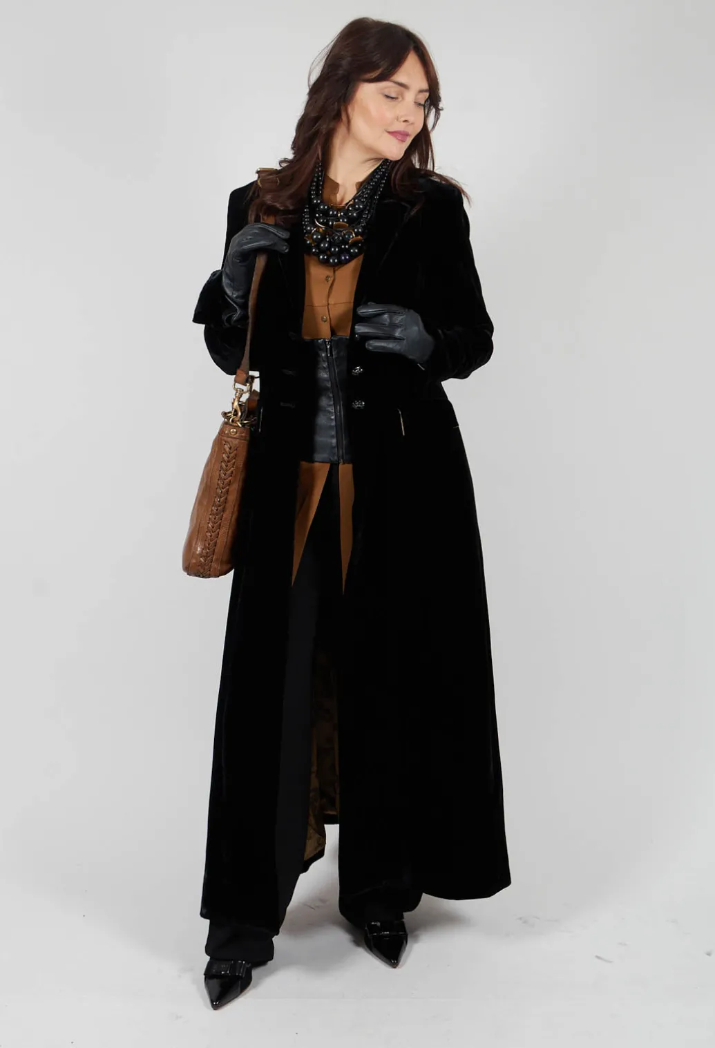 Classic Lux Velvet Coat in Black