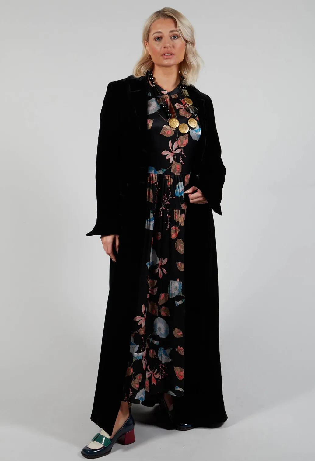 Classic Lux Velvet Coat in Black