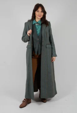 Classic Tweed Coat in Blue Tweed
