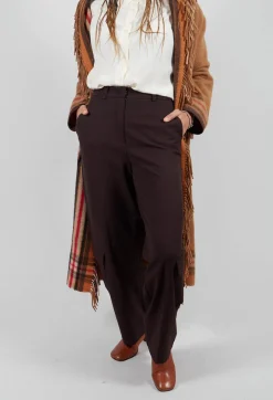 Coat with Fringes and Belt in Cinnamon