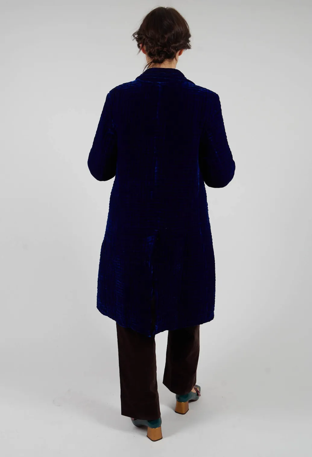 Colette Pomegranate Jacket in Velvet Plain Cobalt