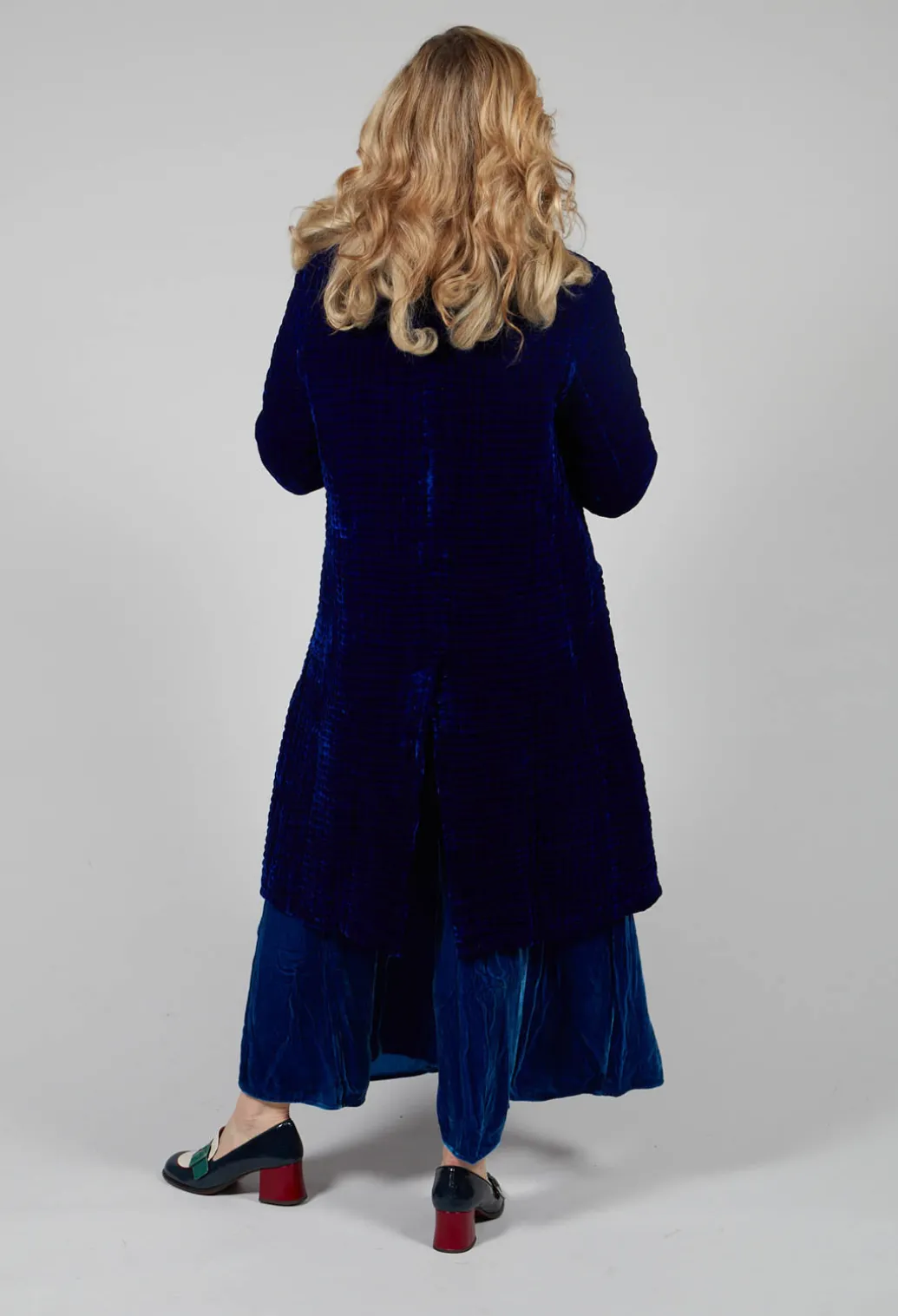 Colette Pomegranate Jacket in Velvet Plain Cobalt