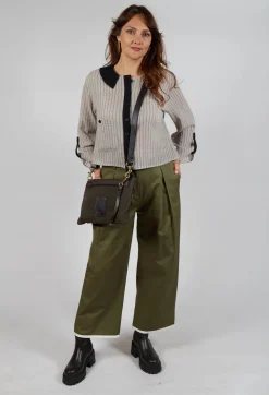 Collared Blouse in Cream Stripe