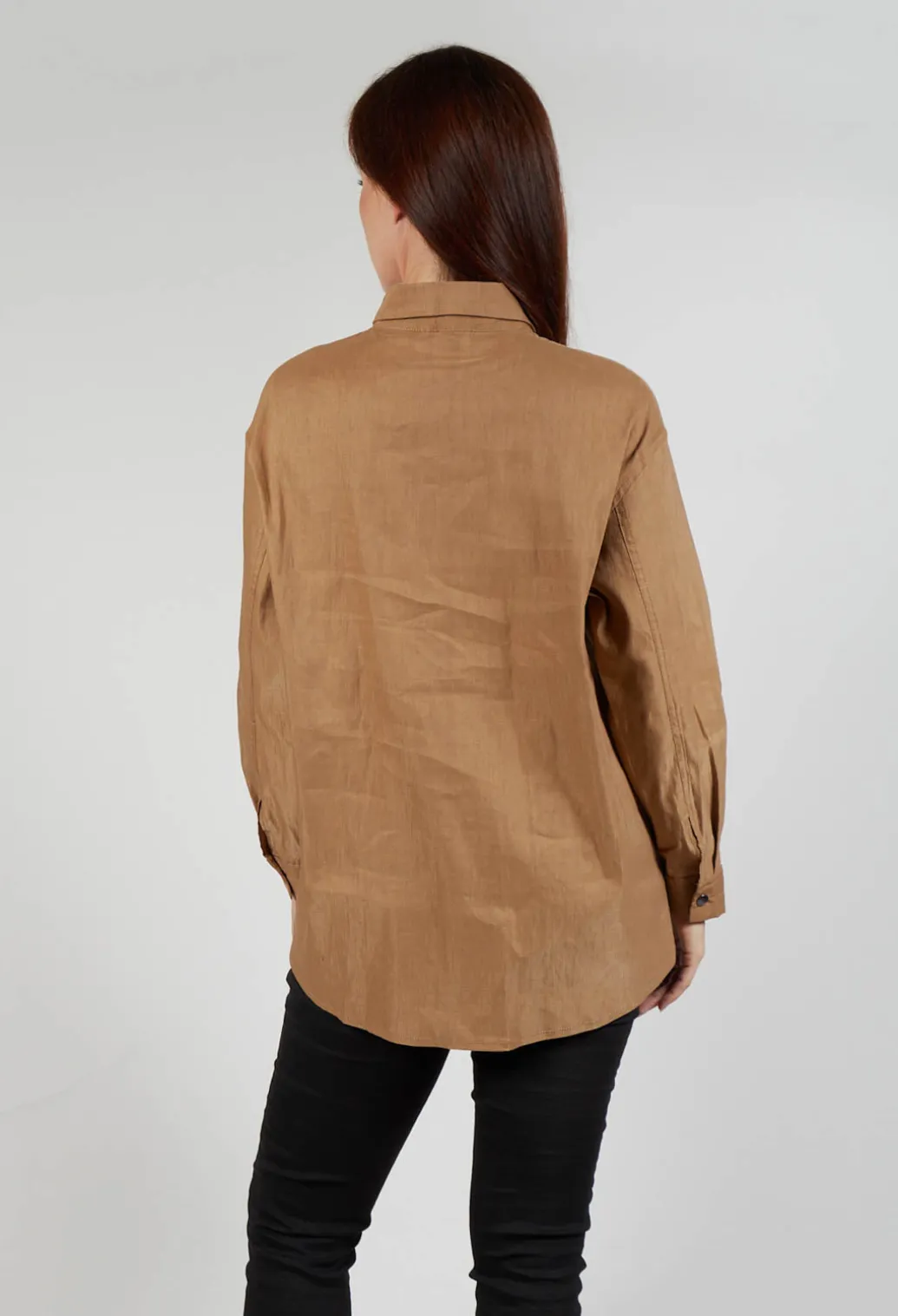 Collared Utility Shirt in Beige