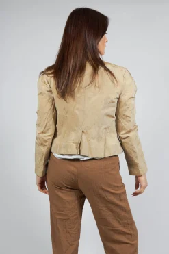 Collarless Jacket in Miele