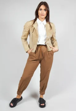 Collarless Jacket in Miele