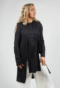 Collarless Shirt Chianti in Nero