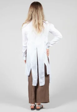 Collarless Shirt Chianti in Bianco